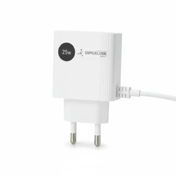 superlink expert 25w fast charger – dual charging with attached type c & micro usb android cables