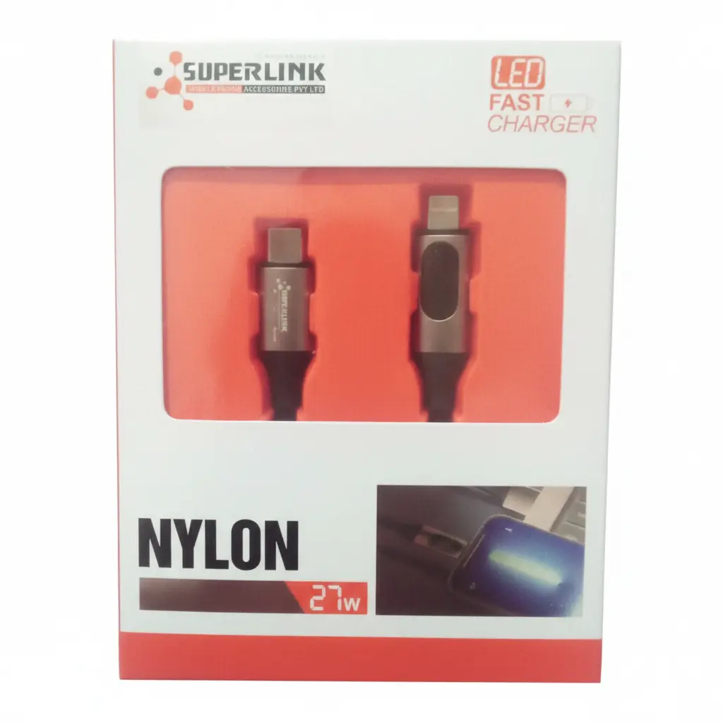 superlink nylon data cable type c to i with led superlink nylon data cable type c to i with led